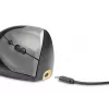 BakkerElkhuizen Handshake Maus Rechts, Rechtshändig, Vertikales Design, Optisch, RF Wireless + Bluetooth + USB Typ-C, 6400 DPI, Schwarz, Grau