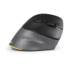 BakkerElkhuizen PRF Pro Maus Rechts, Rechtshänder, Vertikales Design, Optisch, RF Wireless + Bluetooth + USB Typ-C, 2400 DPI, Schwarz, Grau