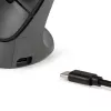 BakkerElkhuizen PRF Pro Maus Links, linkshändig, vertikales Design, Optisch, RF Wireless + Bluetooth + USB Type-C, 2400 DPI, Schwarz, Grau