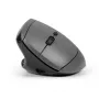 BakkerElkhuizen MidWay Maus Links, Linkshänder, Vertikales Design, Optisch, RF Wireless + Bluetooth + USB Typ-C, 2400 DPI, Grau, Schwarz
