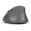 BakkerElkhuizen MidWay Maus Links, Linkshänder, Vertikales Design, Optisch, RF Wireless + Bluetooth + USB Typ-C, 2400 DPI, Grau, Schwarz