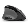 BakkerElkhuizen MidWay Maus Links, Linkshänder, Vertikales Design, Optisch, RF Wireless + Bluetooth + USB Typ-C, 2400 DPI, Grau, Schwarz