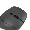 BakkerElkhuizen MidWay Maus rechts, Rechtshändig, Vertikales Design, Optisch, RF Wireless + Bluetooth + USB Typ-C, 2400 DPI, Grau, Schwarz