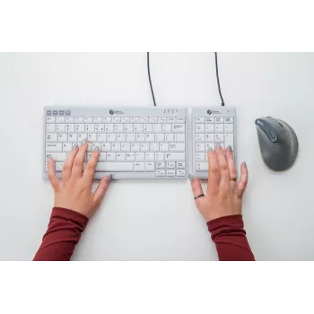 BakkerElkhuizen UltraBoard 955 V2 Numeric, USB, 22, Laptop/PC, 1,5 m, Dunkelgrau, Hellgrau