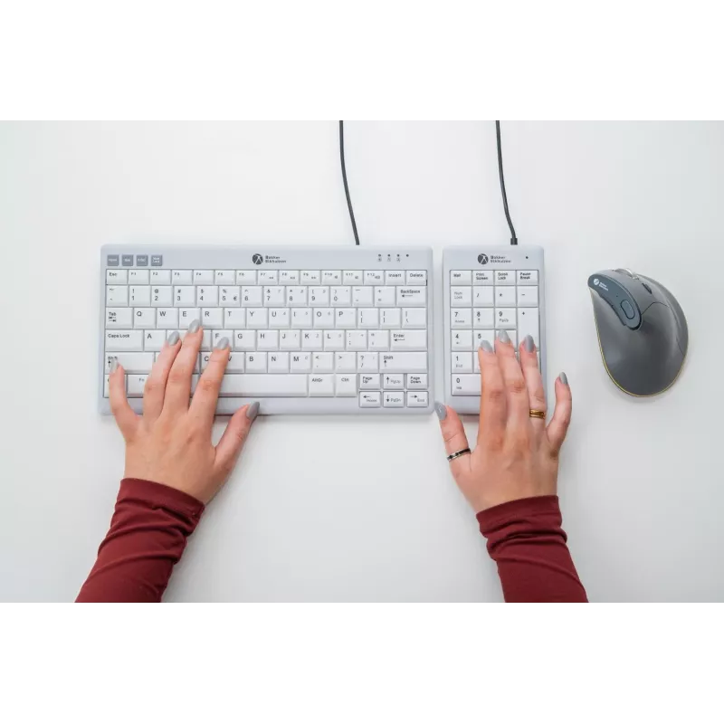 BakkerElkhuizen UltraBoard 955 V2 Numeric, USB, 22, Laptop/PC, 1,5 m, Dunkelgrau, Hellgrau