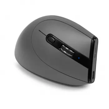 BakkerElkhuizen Grip Pro Maus, für Rechtshänder, Vertikales Design, Optisch, RF Wireless, 2400 DPI, Grau, Schwarz, Gelb