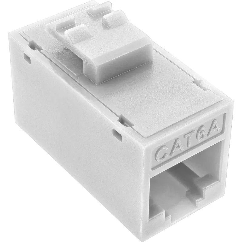 InLine Keystone RJ45-Buchse, ungeschirmt, Cat.6A, 8er-Pack, weiß