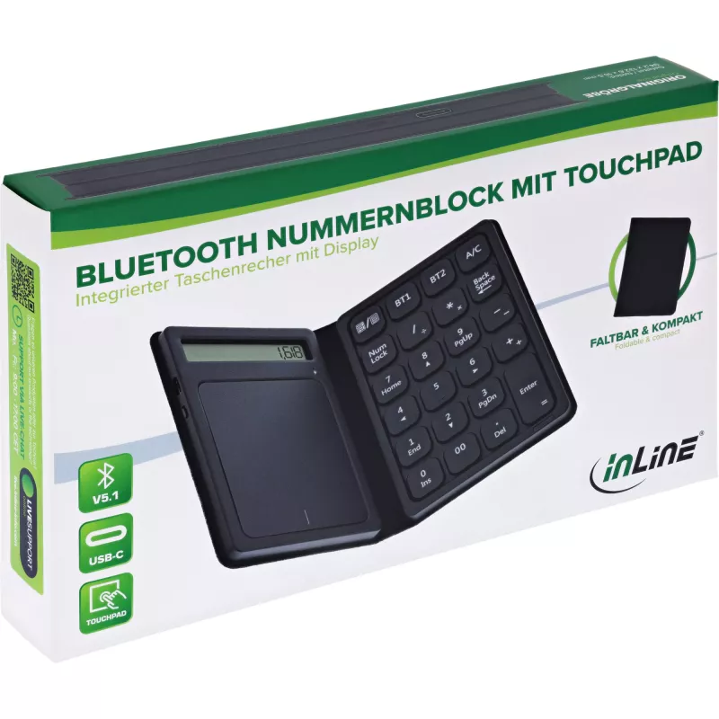 InLine 55379G Tastatur Universal Bluetooth Kein Schwarz