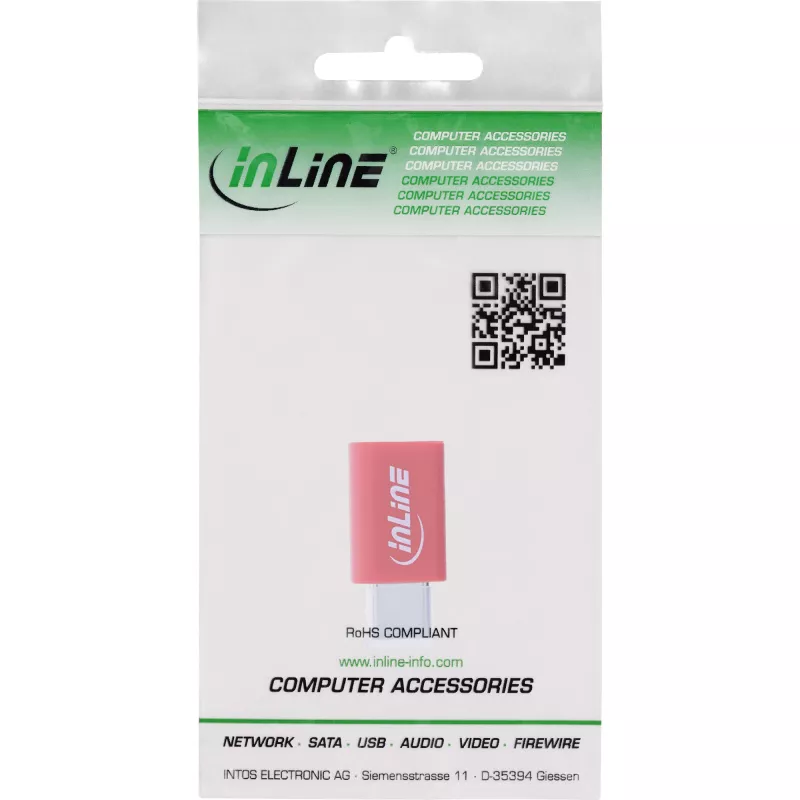 Kabel-Geschlechtswandler InLine 31650 – USB-C auf USB-C, rot, 0,003 kg