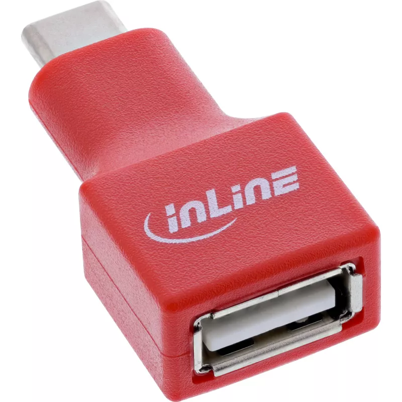 Kabeladapter InLine 31651 USB-C auf USB-A, USB 2.0, rot