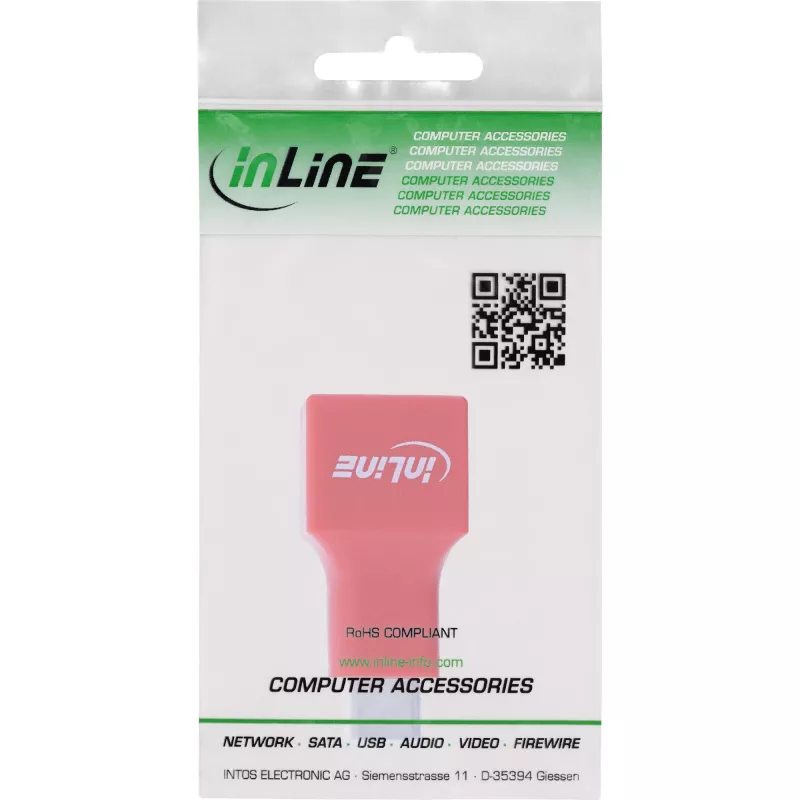 Kabeladapter InLine 31651 USB-C auf USB-A, USB 2.0, rot