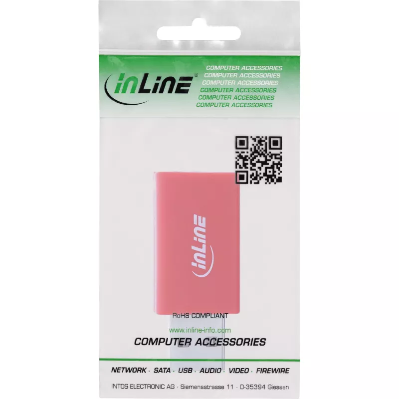 Gender-Changer-Kabel InLine 31653 USB-A auf USB-A, USB 2.0, rot