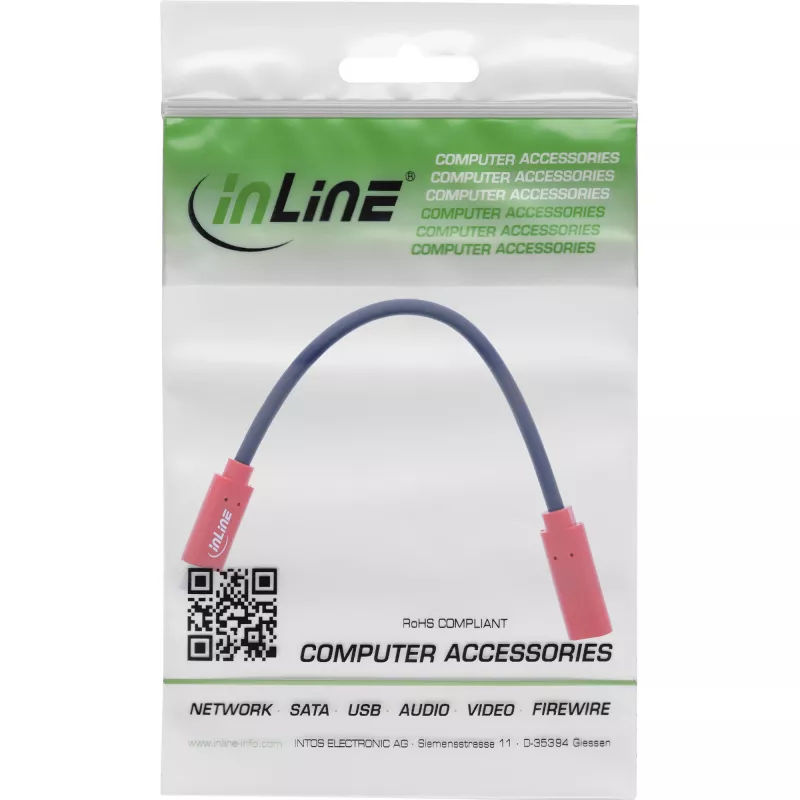 InLine USB-C Gender-Changer-Adapter 31654, USB-C auf USB-C, 0,2 m, rot