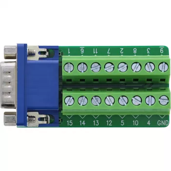 InLine 92503B Kabelverbinder Klemmleiste, VGA (HD15) Blau, Grün