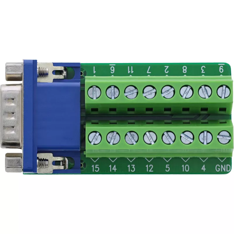 InLine 92503B Kabelverbinder Klemmleiste, VGA (HD15) Blau, Grün