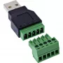 InLine 92504A Kabelverbinder USB-A / Klemmleiste, 5-polig Schwarz, Grün