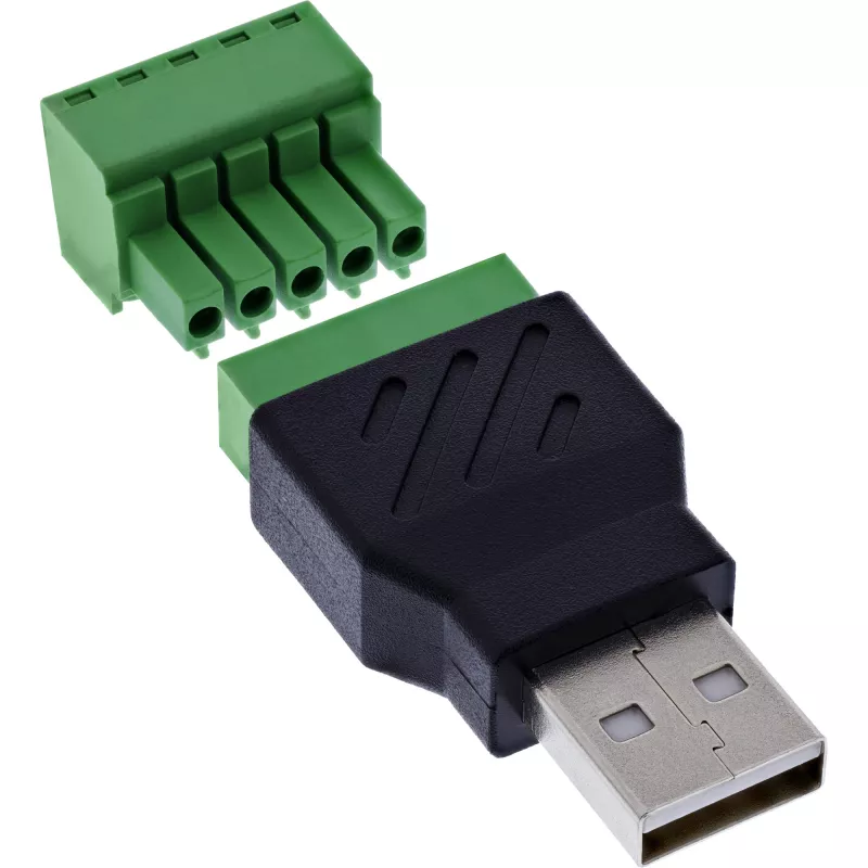 InLine 92504A Kabelverbinder USB-A / Klemmleiste, 5-polig Schwarz, Grün
