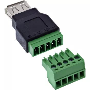 InLine 92504B Drahtverbinder USB-A / Klemmleiste, 5-polig Schwarz, Grün