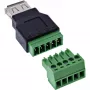 InLine 92504B Drahtverbinder USB-A / Klemmleiste, 5-polig Schwarz, Grün