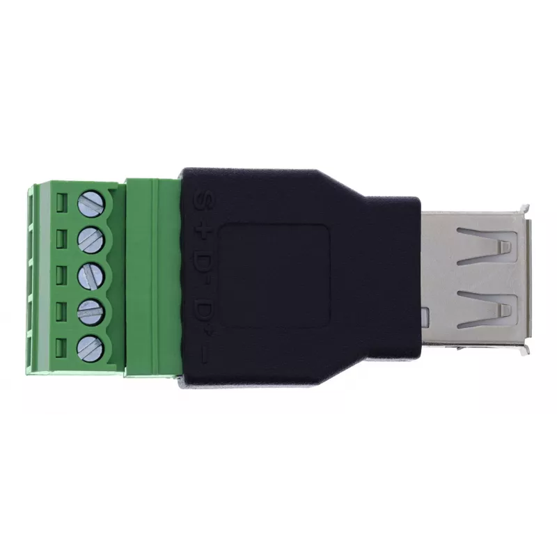 InLine 92504B Drahtverbinder USB-A / Klemmleiste, 5-polig Schwarz, Grün