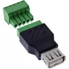 InLine 92504B Drahtverbinder USB-A / Klemmleiste, 5-polig Schwarz, Grün