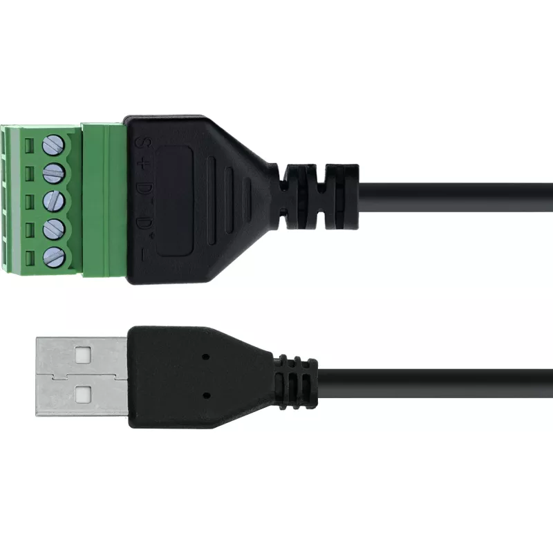 InLine 92504G Kabelverbinder USB-A / Klemmleiste, 5-polig Schwarz, Grün