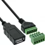 InLine 92504H Drahtverbinder USB-A / Klemmblock, 5-polig Schwarz, Grün
