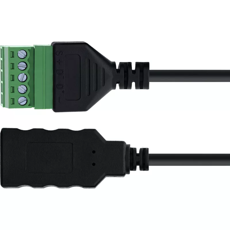 InLine 92504H Drahtverbinder USB-A / Klemmblock, 5-polig Schwarz, Grün