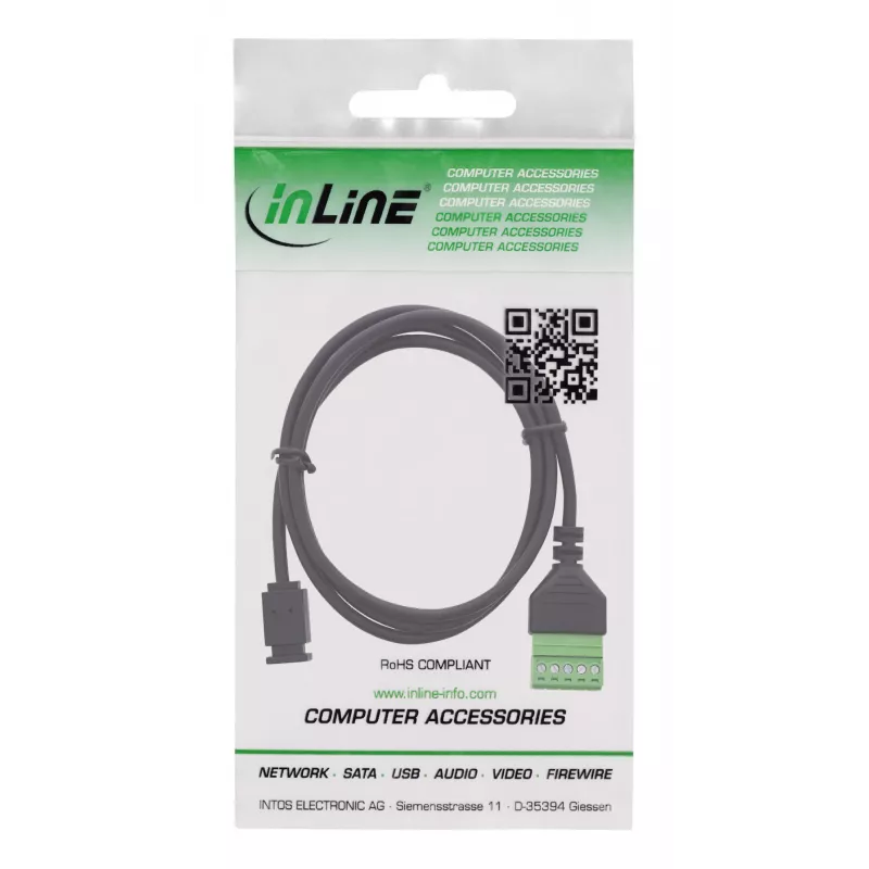 InLine 92504D Drahtverbinder Micro-USB / Klemmleiste, 5-polig Schwarz, Grün