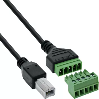 InLine 92504I Kabelverbinder USB-B / Klemmleiste, 5-polig Schwarz, Grün