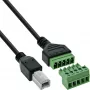 InLine 92504I Kabelverbinder USB-B / Klemmleiste, 5-polig Schwarz, Grün