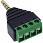 InLine 92504J Kabelverbinder 3,5 mm 4-poliger Klinkenstecker TRRS / Klemmleiste 4 Anschlüsse Schwarz, Grün