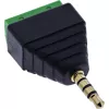 InLine 92504J Kabelverbinder 3,5 mm 4-poliger Klinkenstecker TRRS / Klemmleiste 4 Anschlüsse Schwarz, Grün