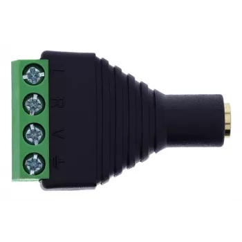 InLine 92504K Kabeladapter 3,5 mm 4-polige Klinkenbuchse TRRS / Klemmleiste 4 Klemmen Schwarz, Grün