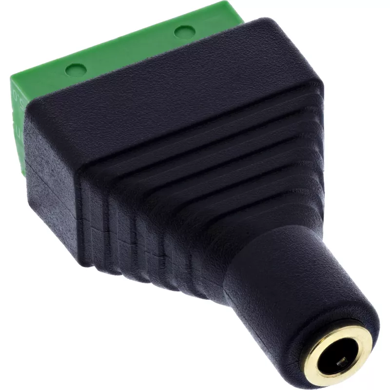 InLine 92504K Kabeladapter 3,5 mm 4-polige Klinkenbuchse TRRS / Klemmleiste 4 Klemmen Schwarz, Grün