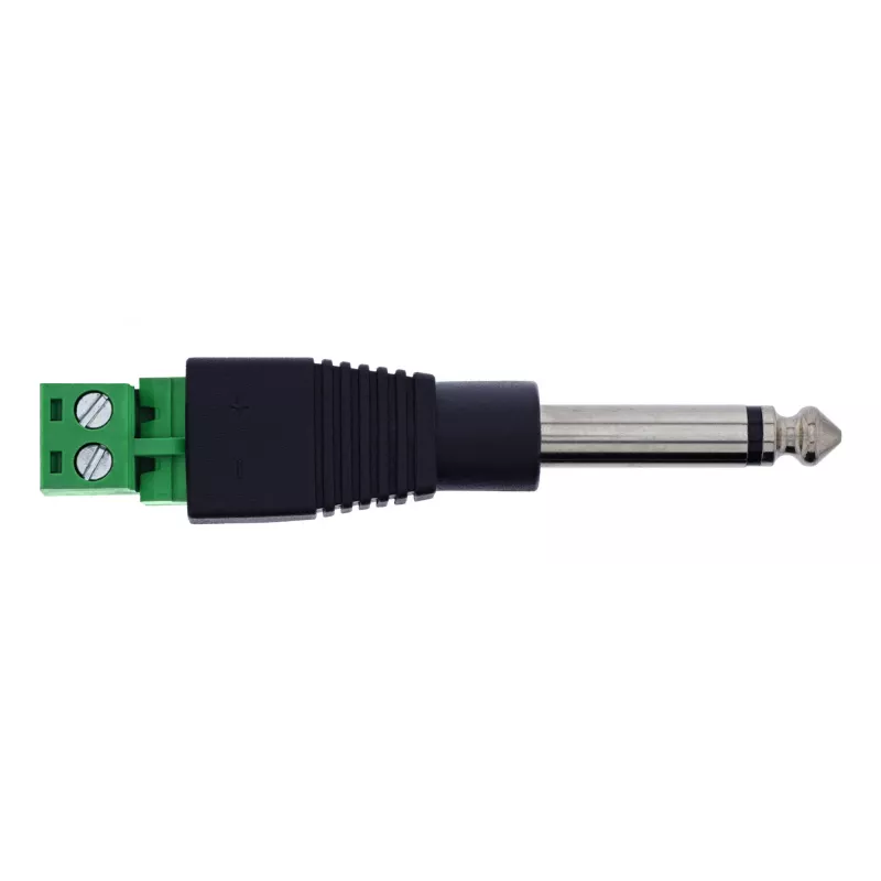 InLine 92504M Drahtverbinder 6,35 mm 2-poliger Klinkenstecker TS / Reihenklemme 2 Klemmen Schwarz, Grün