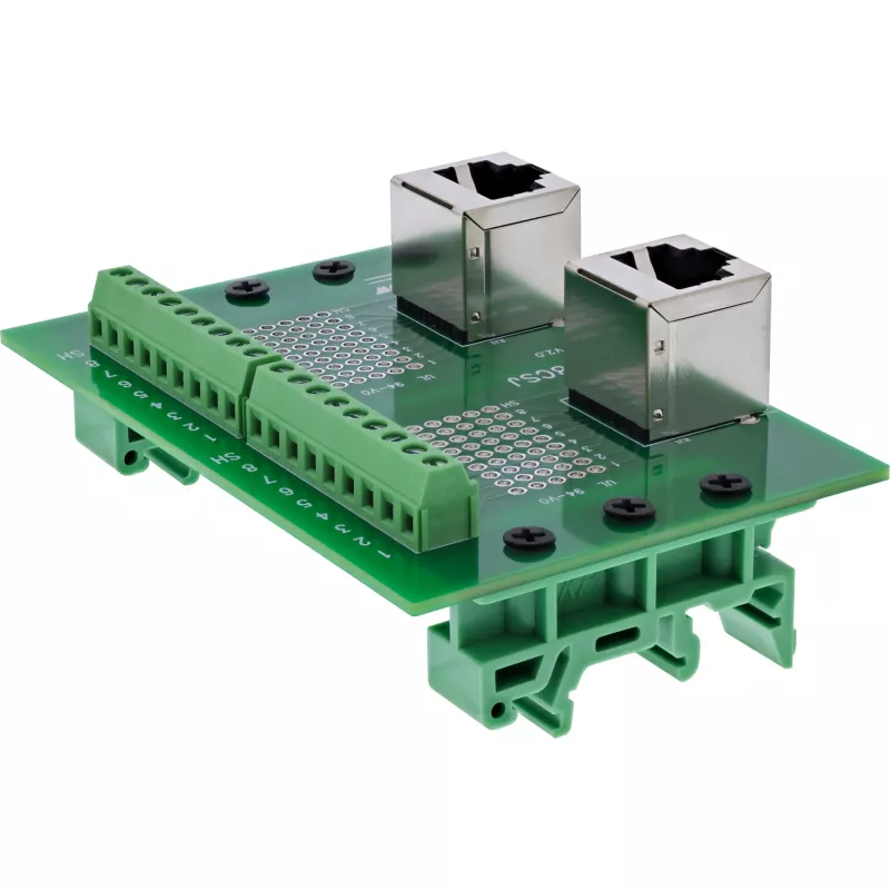 InLine 92505D Kabelverbinder 2x RJ45 8P8C / 2x Klemmleiste 9 Klemmen Grün
