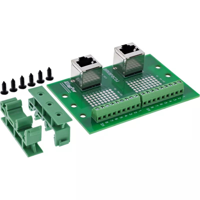 InLine 92505D Kabelverbinder 2x RJ45 8P8C / 2x Klemmleiste 9 Klemmen Grün