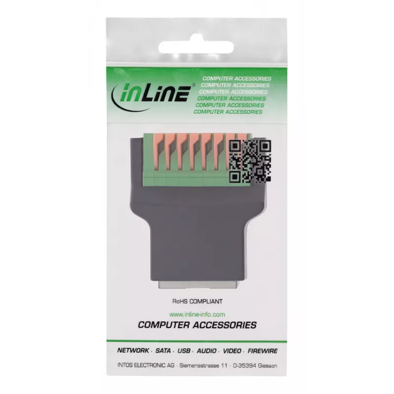 InLine 92505E Kabelverbinder RJ45 8P8C / Reihenklemme, 8-polig Schwarz