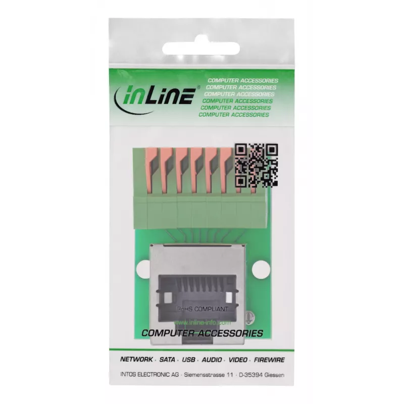 InLine 92505G Drahtverbinder RJ45 Cat.5e 8P8C / Klemmblock, 8-polig Grün