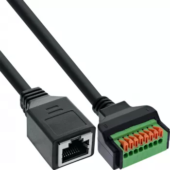 InLine 92505H Drahtverbinder RJ45 Cat.5e 8P8C / Klemmenblock, 8-polig Schwarz