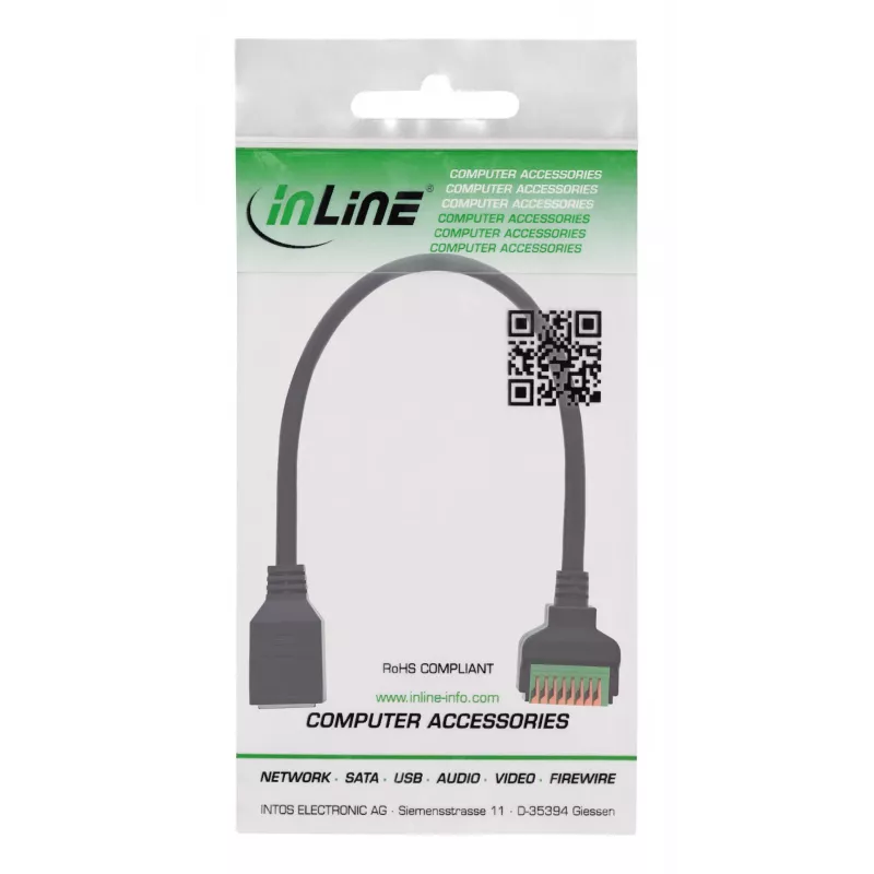InLine 92505H Drahtverbinder RJ45 Cat.5e 8P8C / Klemmenblock, 8-polig Schwarz