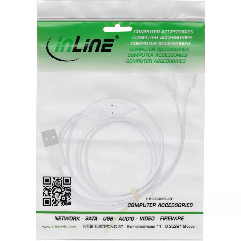 InLine 35122W USB-Kabel USB 2.0 2 m USB A 2 x USB C Weiß