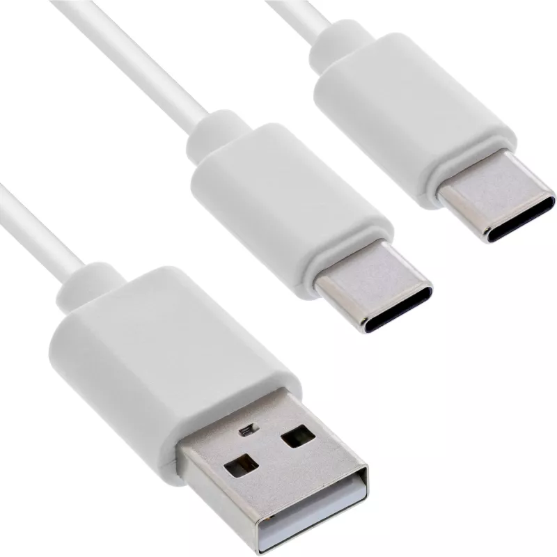 InLine 35126W USB-Kabel USB 2.0 0,5 m USB A 2 x USB C Weiß