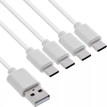 InLine 35142W USB-Kabel USB 2.0 2 m USB A 4 x USB-C Weiß