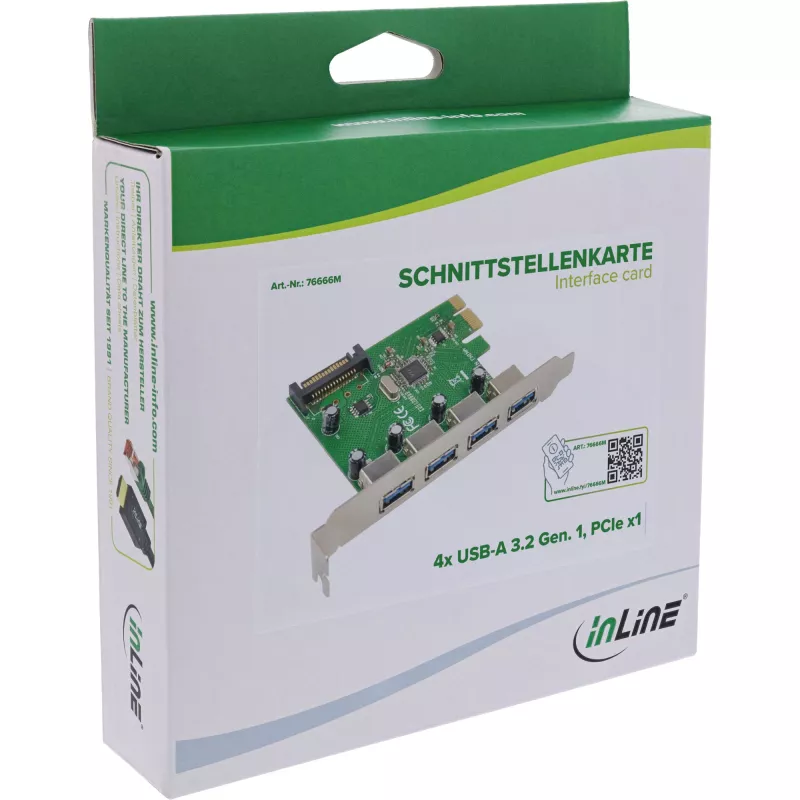InLine 76666M Schnittstellenkarte/Adapter Intern USB 3.2 Gen 1 (3.1 Gen 1)