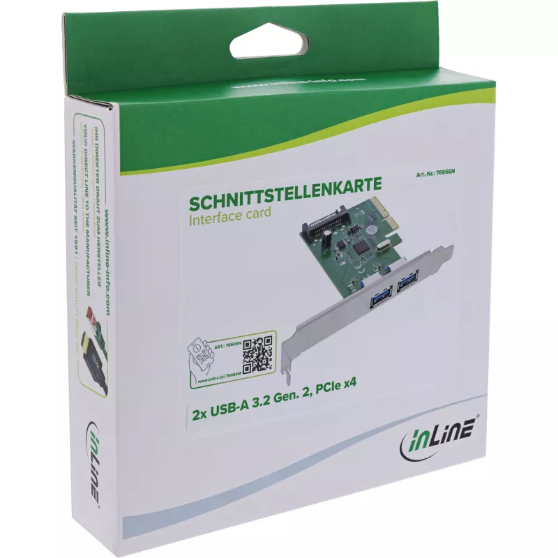 InLine 76666N Schnittstellenkarte/Adapter Intern USB 3.2 Gen 2 (3.1 Gen 2)