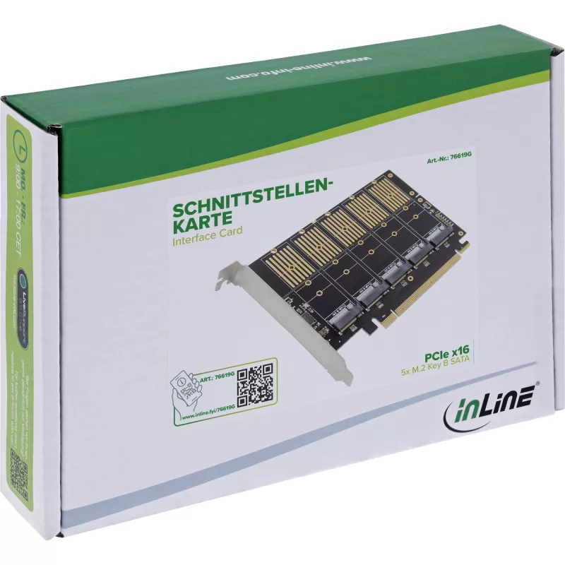 Schnittstellenadapter InLine 76619G — PCIe/SATA-Erweiterungskarte