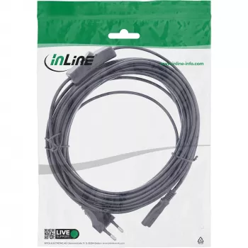 InLine 16159 Netzkabel Schwarz 10 m CEE7/16 IEC C7