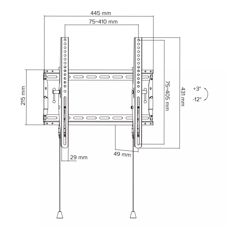 InLine 23101B TV-Wandhalterung/Standfuß 177,8 cm (70 Zoll) Schwarz
